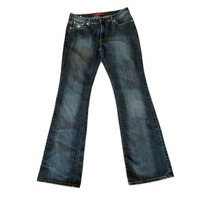 P & P Jeans Women's Size 11/12 Black Denim Bootcut Leg Mid Rise Cotton Stretch